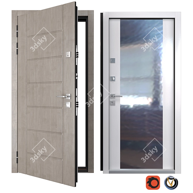 World's Finest Entrance Metal Door 3D model image 1