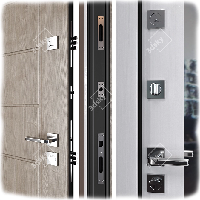 World's Finest Entrance Metal Door 3D model image 2