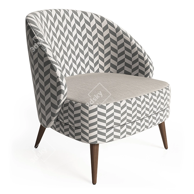 Alissa Lounge Chair: Elegant Comfort for Your Space 3D model image 2