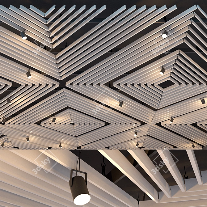 Versatile Ceiling Grid: Sleek Design, Adjustable Lighting 3D model image 1