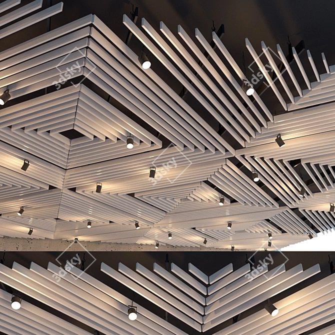 Versatile Ceiling Grid: Sleek Design, Adjustable Lighting 3D model image 2