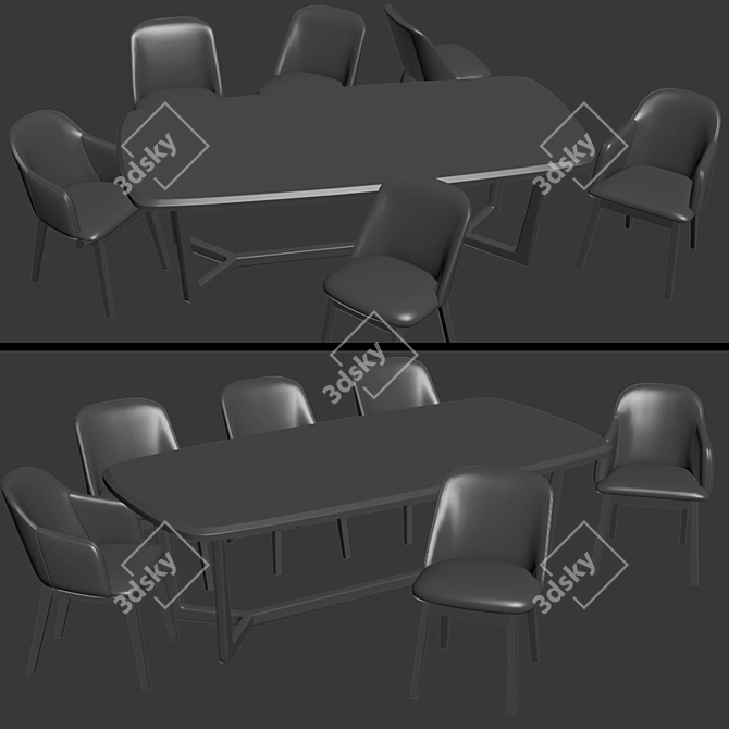 Coco Armchair Set: Elegance and Comfort 3D model image 3