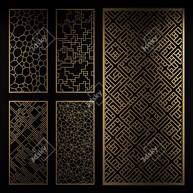 Modern Pattern Decorative Partition 3D model image 1