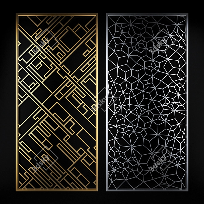 Modern Pattern Decorative Partition 3D model image 2