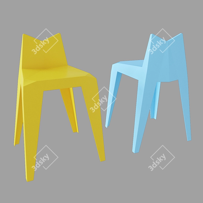 Diamond Plastic Chair: Vibrant Colors 3D model image 1