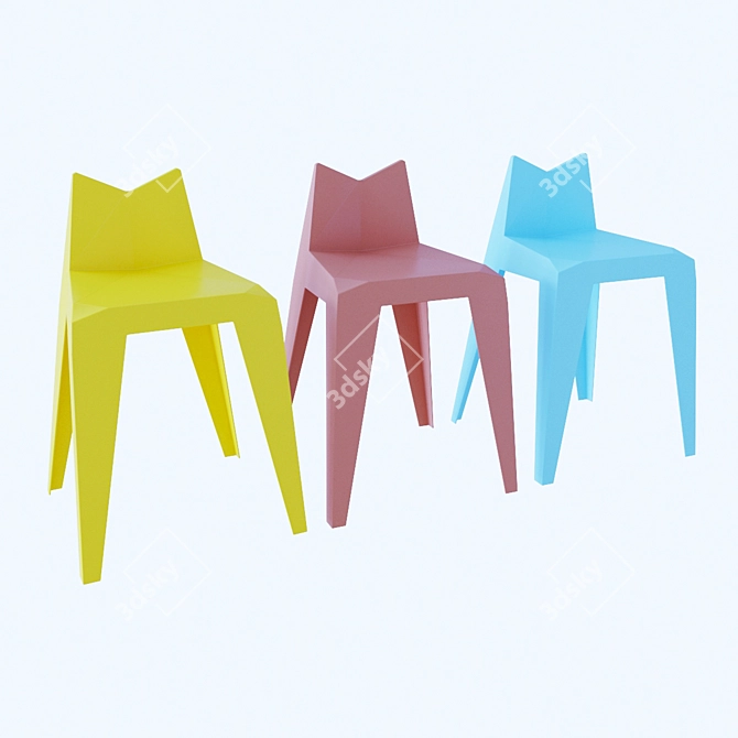 Diamond Plastic Chair: Vibrant Colors 3D model image 2