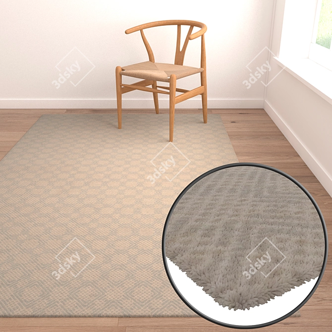 Luxury Carpet Set: High-Quality Textures - 3 Options 3D model image 2