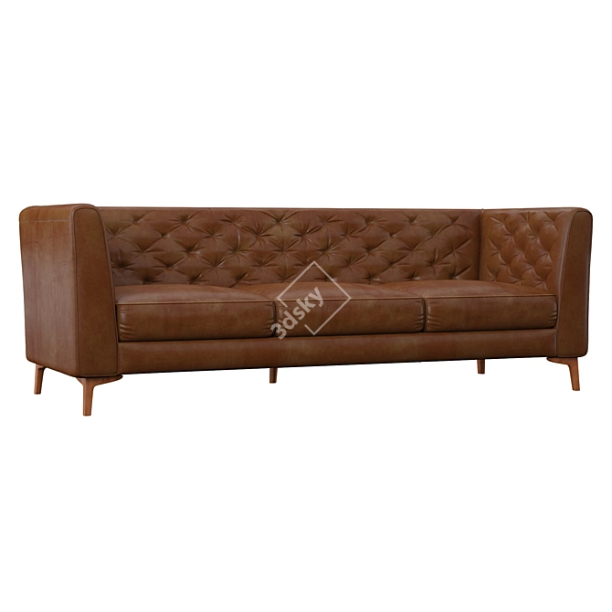 Elegant Walter Leather Sofa 3D model image 1