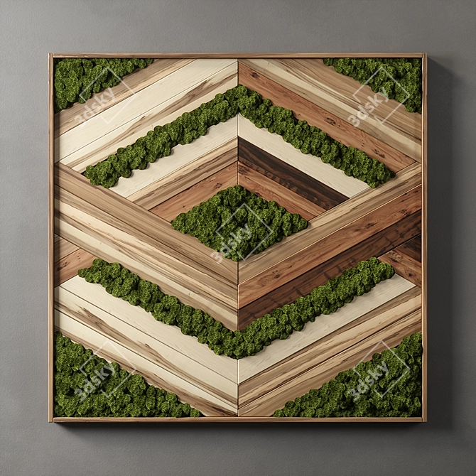 Rustic Panel Wood Art 10 3D model image 1