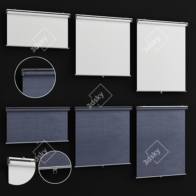 3D Roller Blinds for Render 3D model image 1