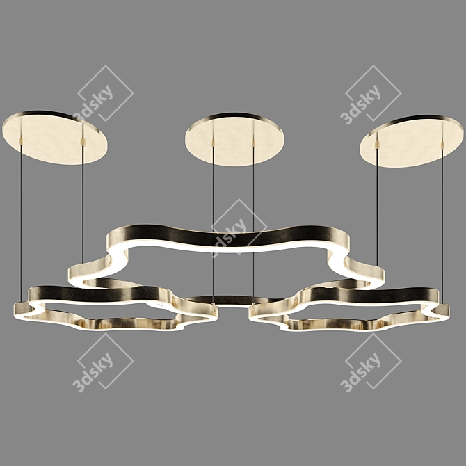 Sleek Curve Ceiling Light 3D model image 1