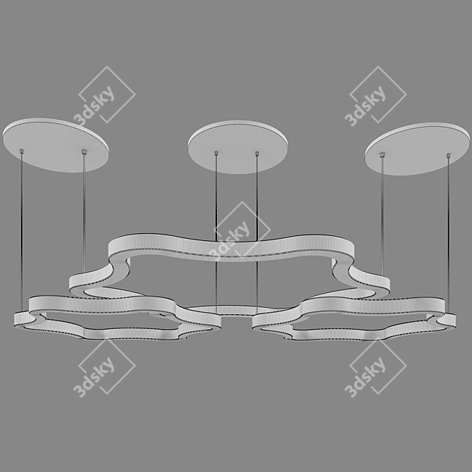 Sleek Curve Ceiling Light 3D model image 3