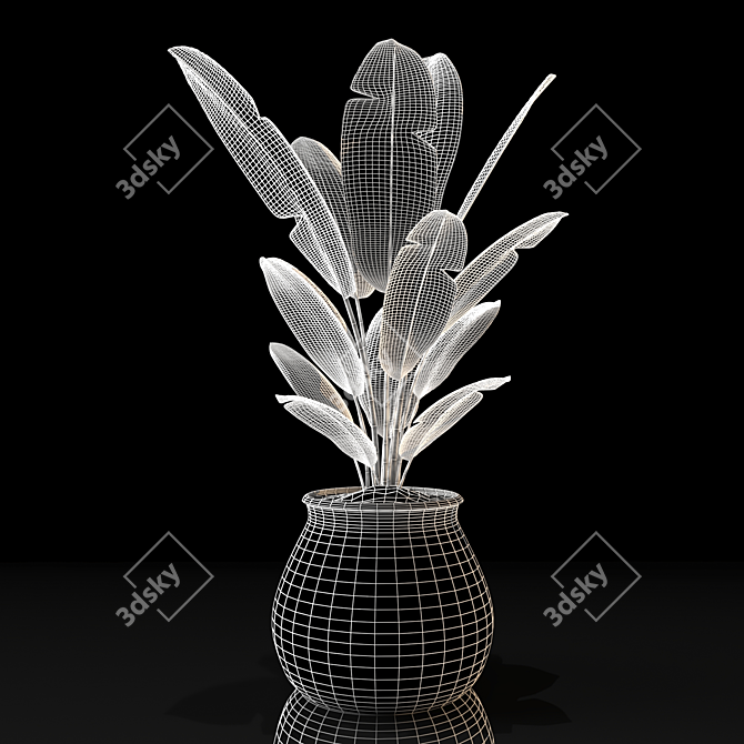 Tropical Bliss: Ceramic Banana Tree 3D model image 3