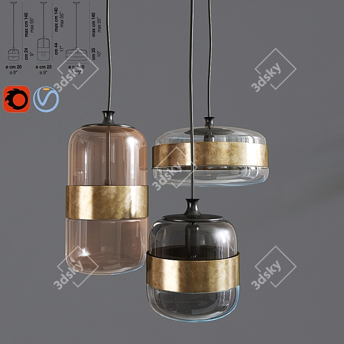 Elegant Vistosi Pendant: Futura SP 3D model image 1