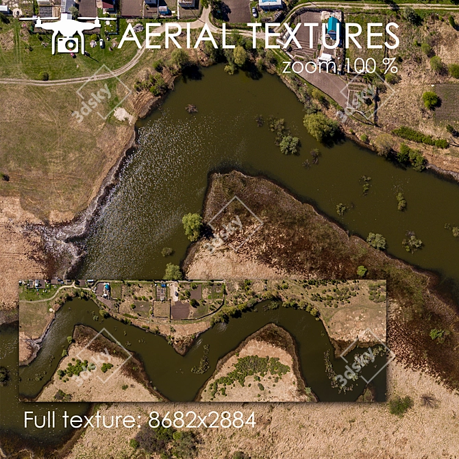 Aerial Riverbed Texture 3D model image 1