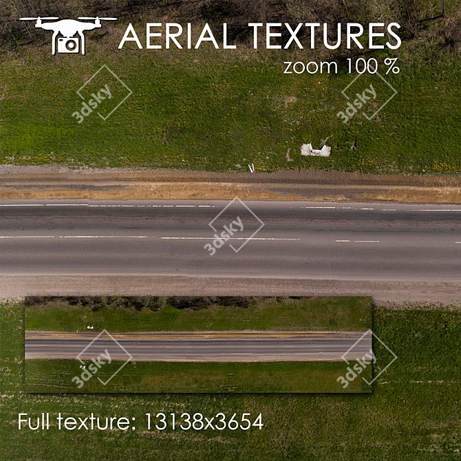 Aerial Road Texture 3D model image 1