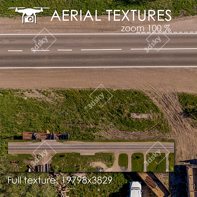 Aerial Road Textures 3D model image 1