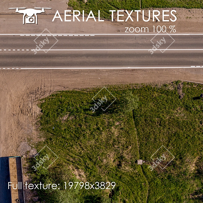 Aerial Road Textures 3D model image 2