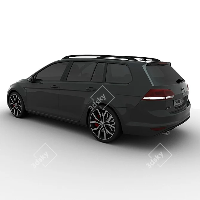 2015 Volkswagen Golf GTD Variant: High-Detail 3D Model 3D model image 2