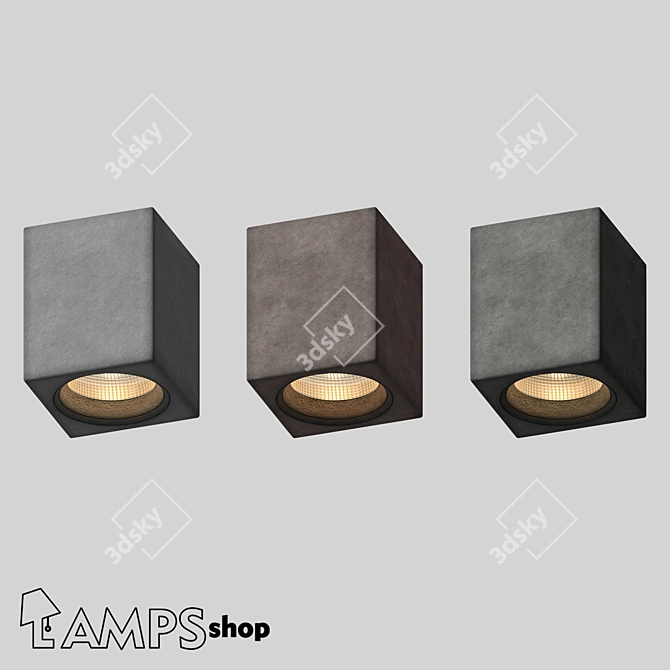 Modern Concrete Lamps: Illuminate in Style 3D model image 1