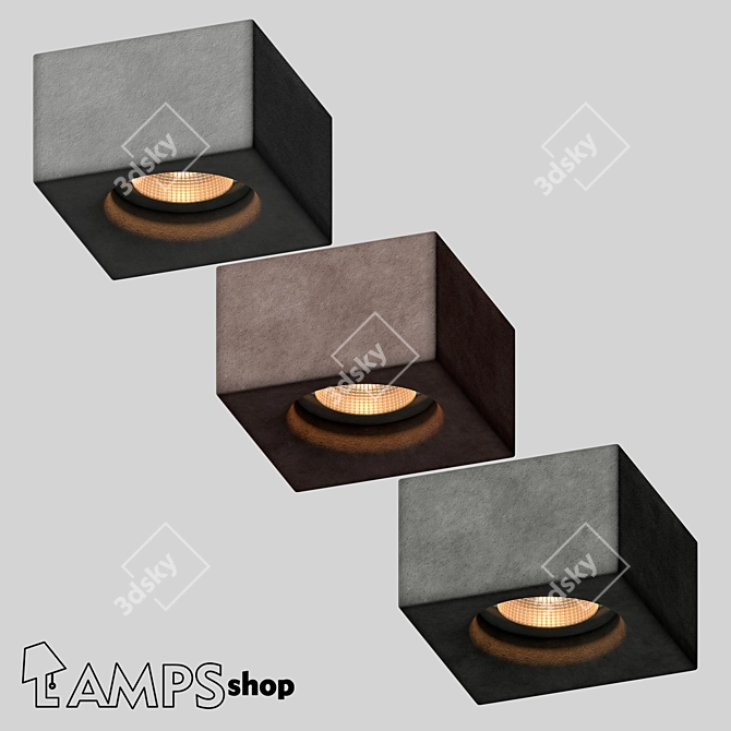 Modern Concrete Lamps v3 3D model image 1