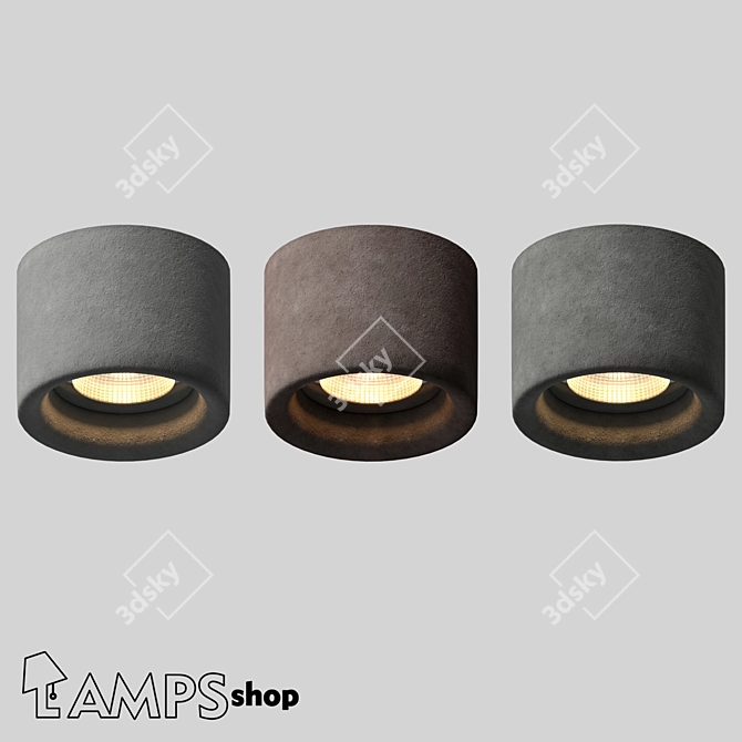 Modern Concrete Lamps: Illuminate in Style 3D model image 1