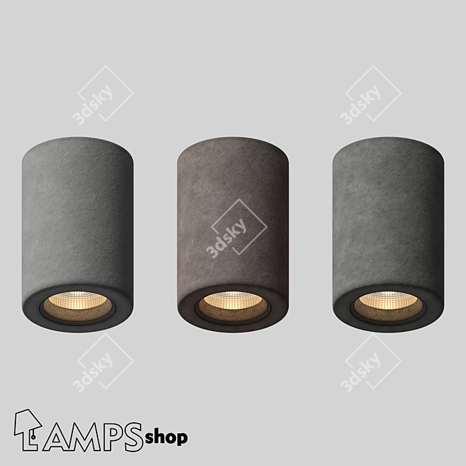 Industrial Concrete Lamp - v6 3D model image 1