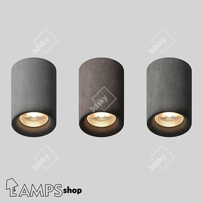 Modern Concrete Lamps: Illuminate with Style 3D model image 1