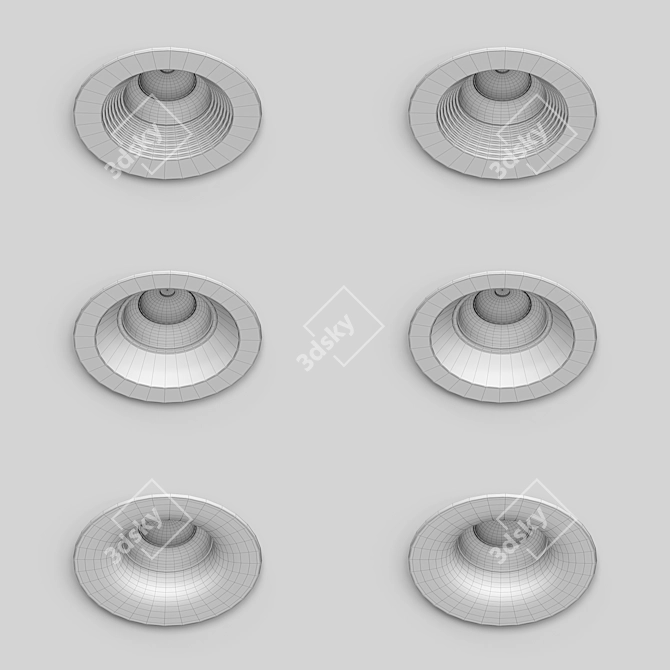 Industrial Concrete Recessed Lamps 3D model image 2