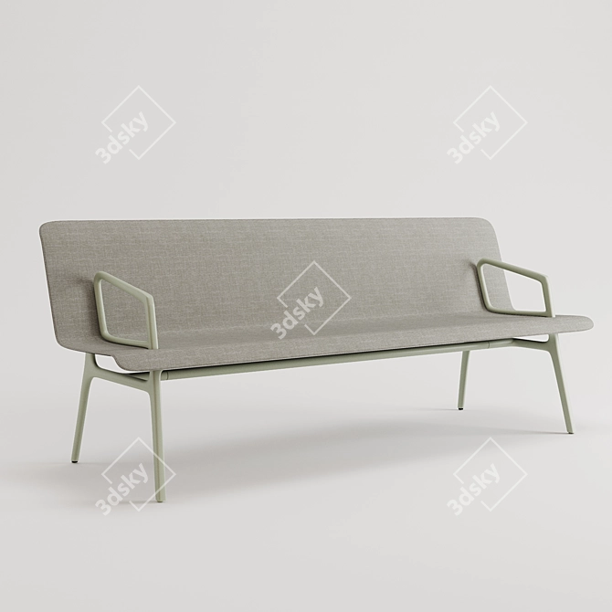 Modern Minimal Bench: The Axyl 3D model image 1