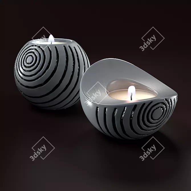 Elegant Candle Holders for Home 3D model image 1