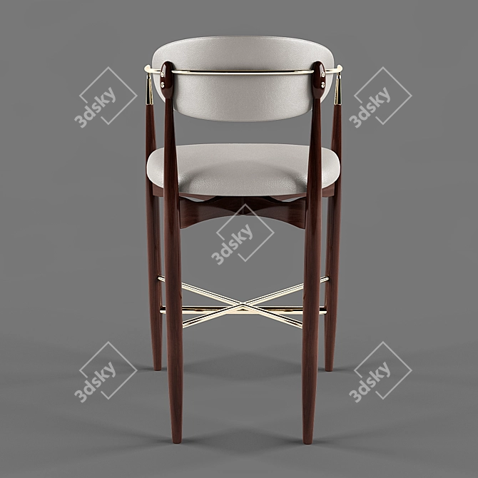 LETO Modern Bar Stool: Sleek Design, Ergonomic Comfort 3D model image 3