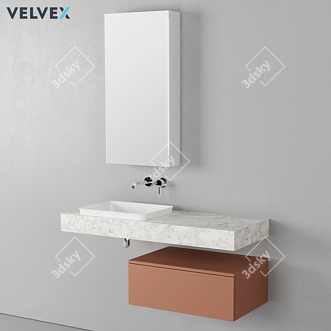 Velvex Unique Unit 120 - Complete Bathroom Set 3D model image 1