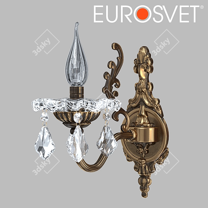 Bronze Elisha Crystal Sconce 3D model image 1