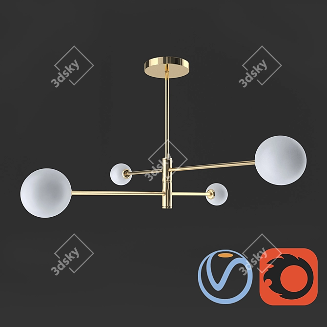 Lumion Estelle 4-Light Ceiling Fixture 3D model image 1