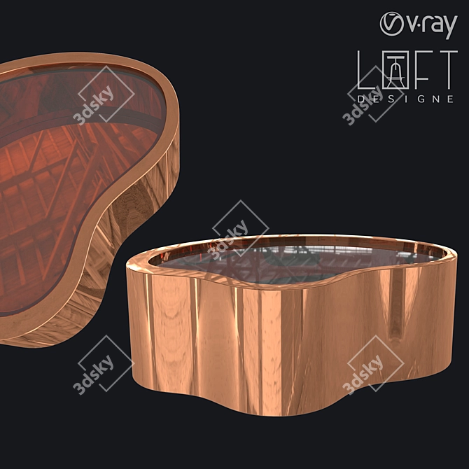 Stylish LoftDesign Coffee Table 3D model image 1