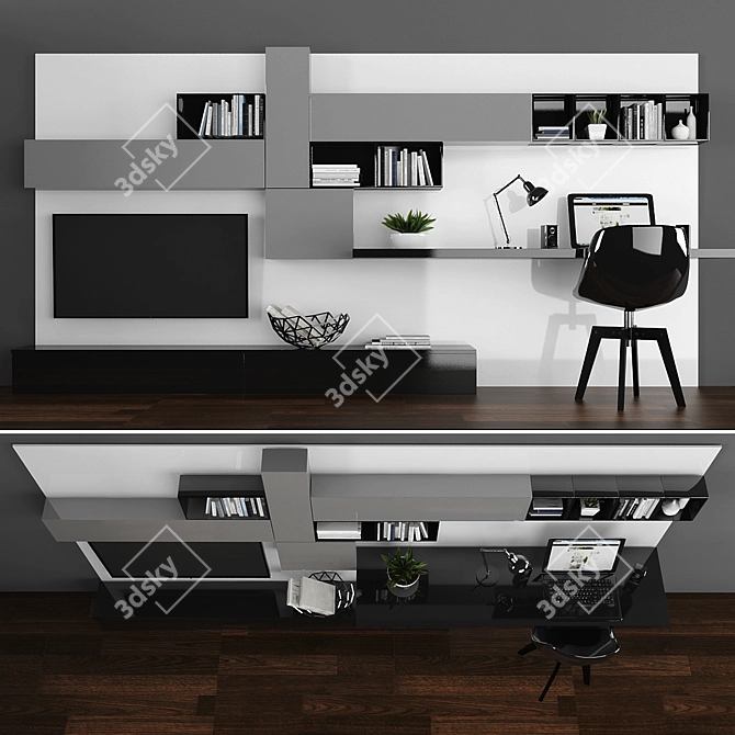 Versatile TV Stand & Workspace 3D model image 1