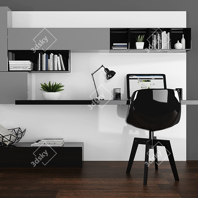 Versatile TV Stand & Workspace 3D model image 2