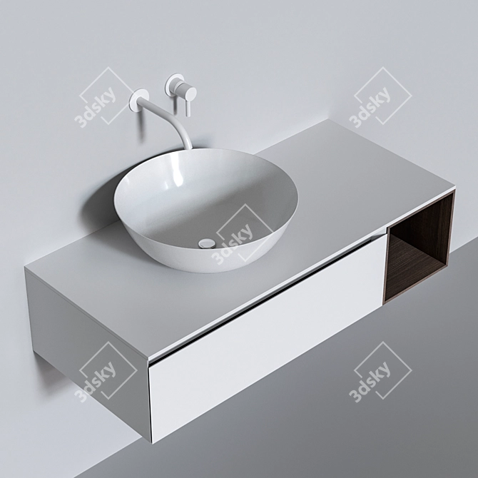 Modern Minimalist Bathroom Set 3D model image 2