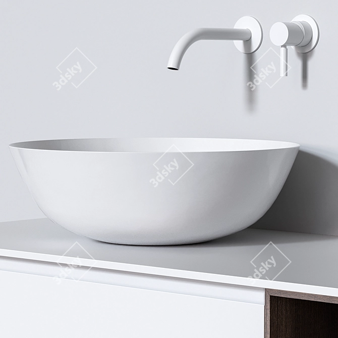 Modern Minimalist Bathroom Set 3D model image 3