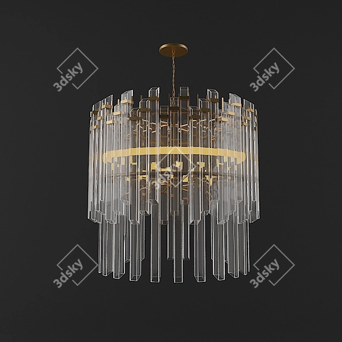 Elegant Crystal Chandelier 3D model image 1