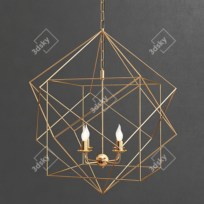 Elegant Geometric Pendant Collection 3D model image 2