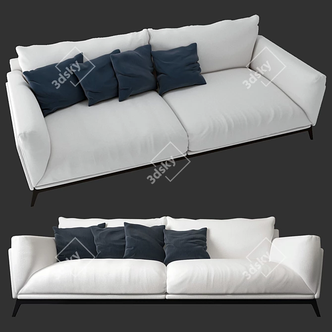 Fauborg Contemporary Sofa Set 3D model image 1