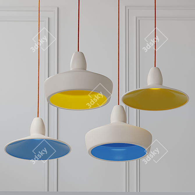 Elegant Spun Pendants for Stylish Ceilings 3D model image 1