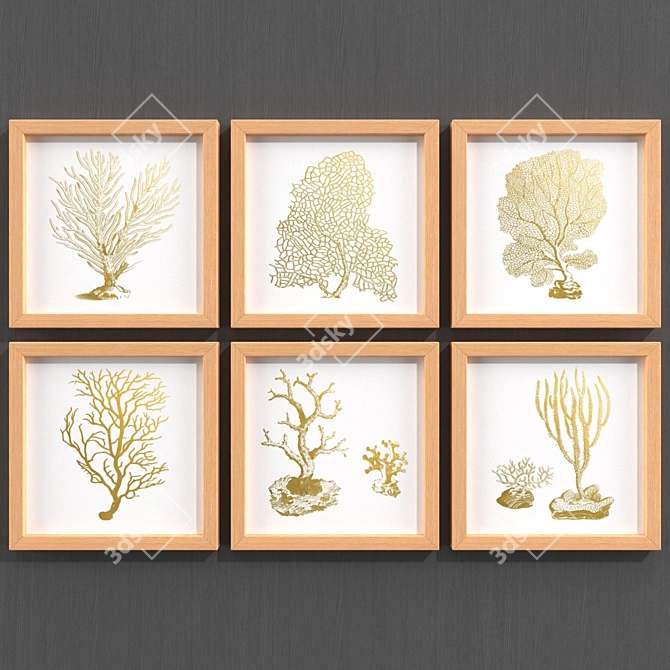 Modern Golden Art Set 3D model image 2