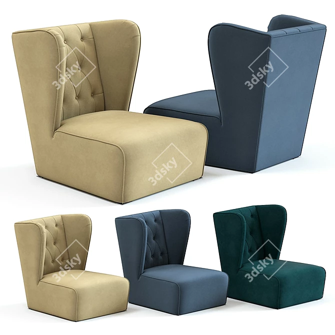 Sunrise Armchair: Stylish & Comfortable Seating 3D model image 1