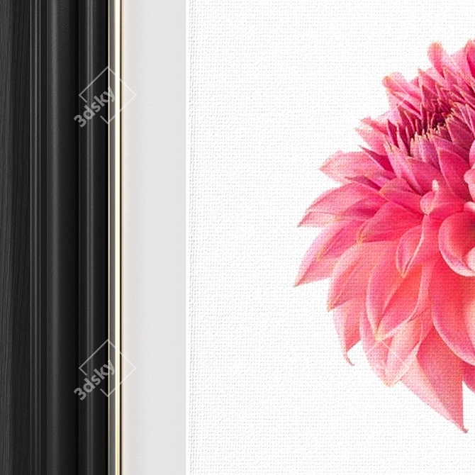 Contemporary Red Dahlia Canvas Art 3D model image 3