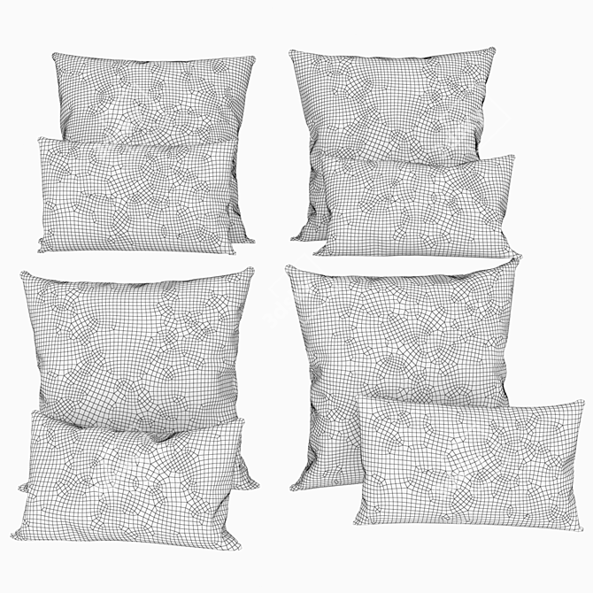 Luxurious Velvet Oushak Pillows 3D model image 2