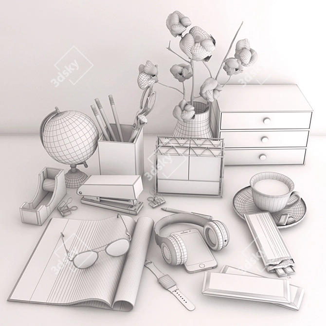 Workspace Essentials Set 3D model image 3