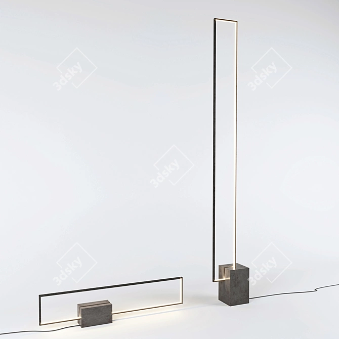 Sleek Miré LED Floor Lamp 3D model image 1